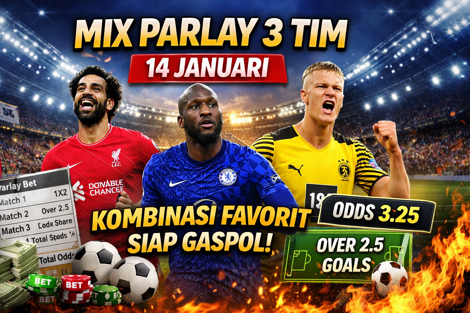 Mix Parlay 3 Tim 14 Januari: Kombinasi Favorit Siap Gaspol