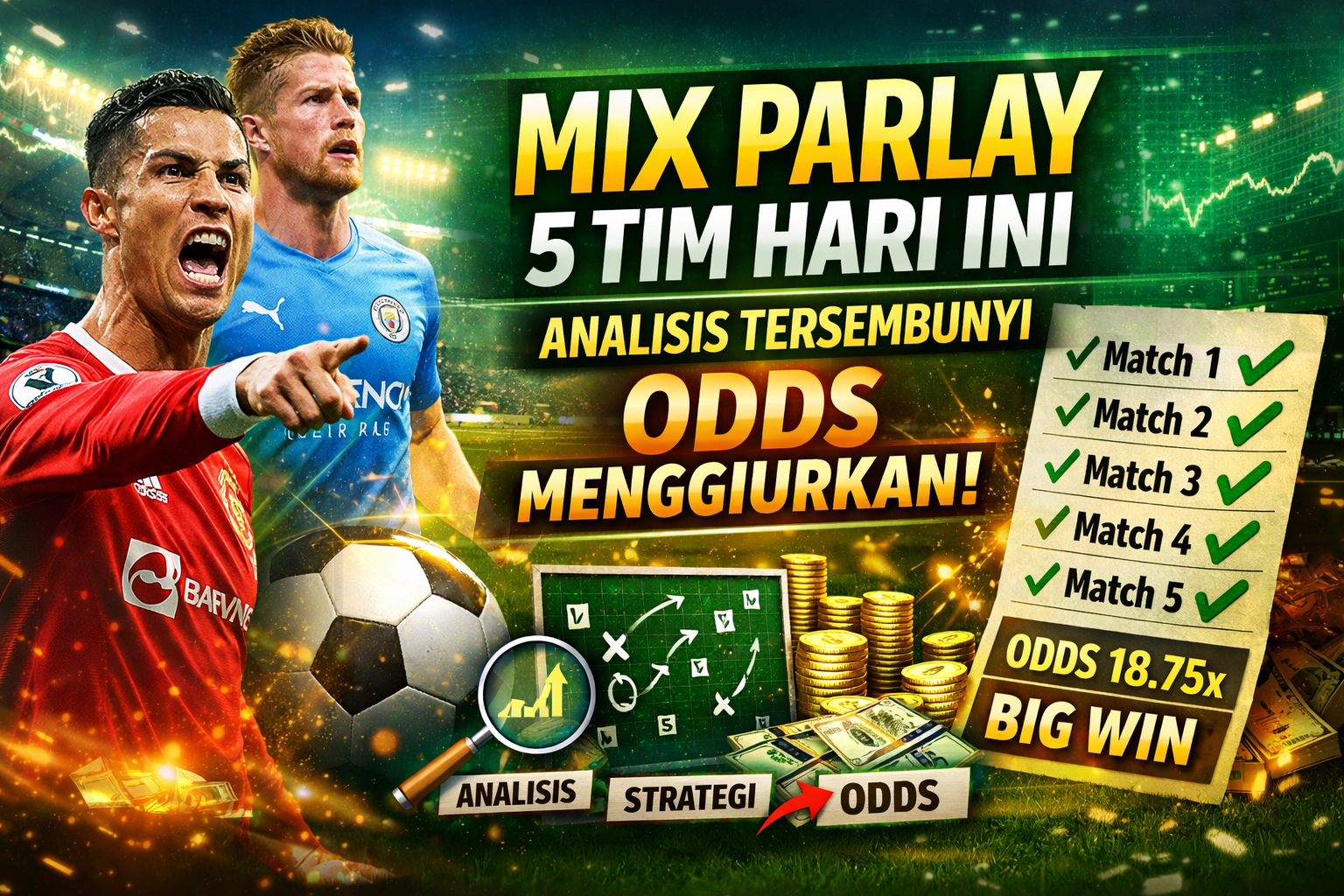 Mix Parlay 5 Tim Hari Ini: Analisis Tersembunyi, Odds Menggiurkan