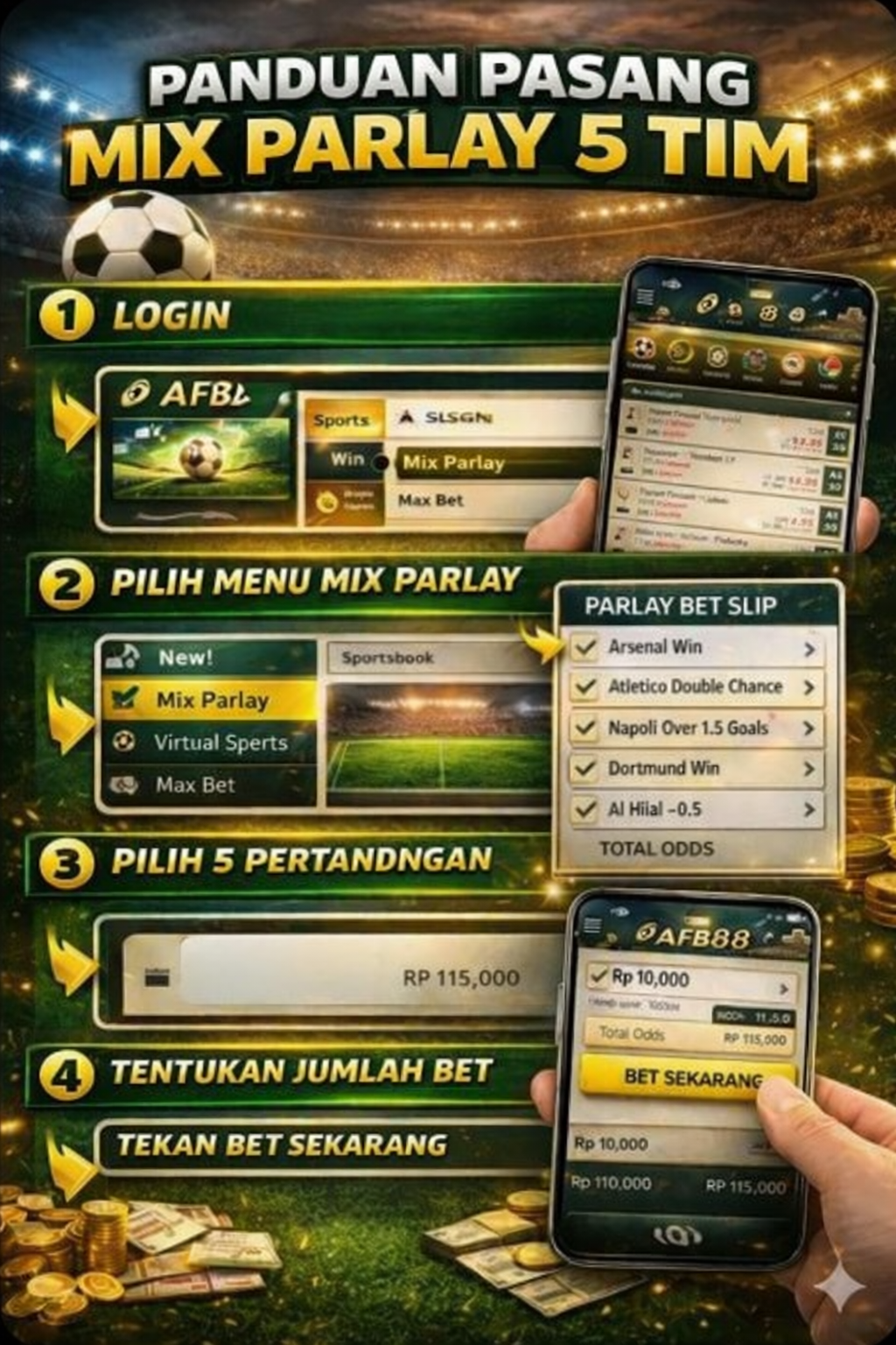 Mix Parlay 5 Team AFB88 dengan Tim Alternatif, Tantangan Tinggi untuk Payout Maksimal