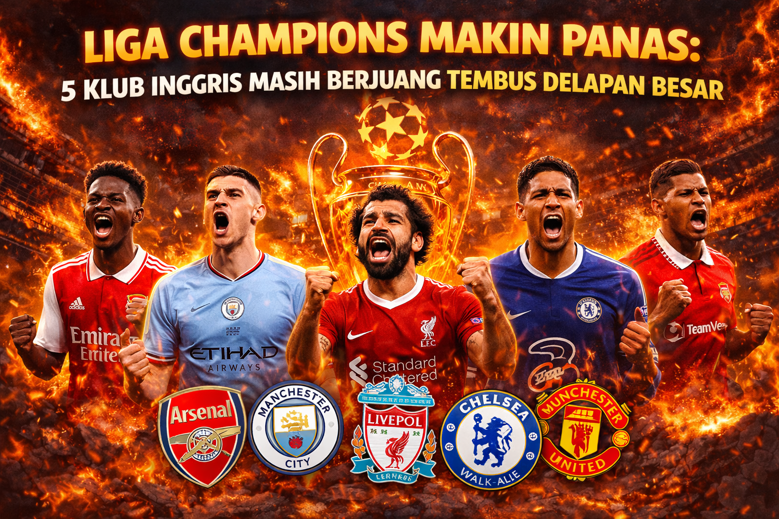 Liga Champions Makin Panas: 5 Klub Inggris Masih Berjuang Tembus Delapan Besar