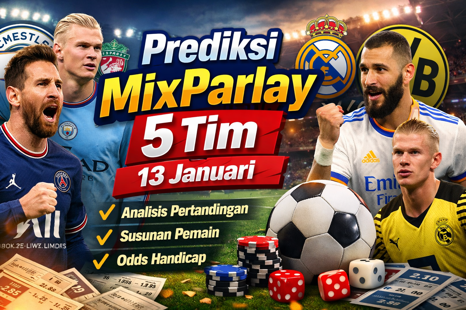 Prediksi MixParlay 5 Tim 13 Januari