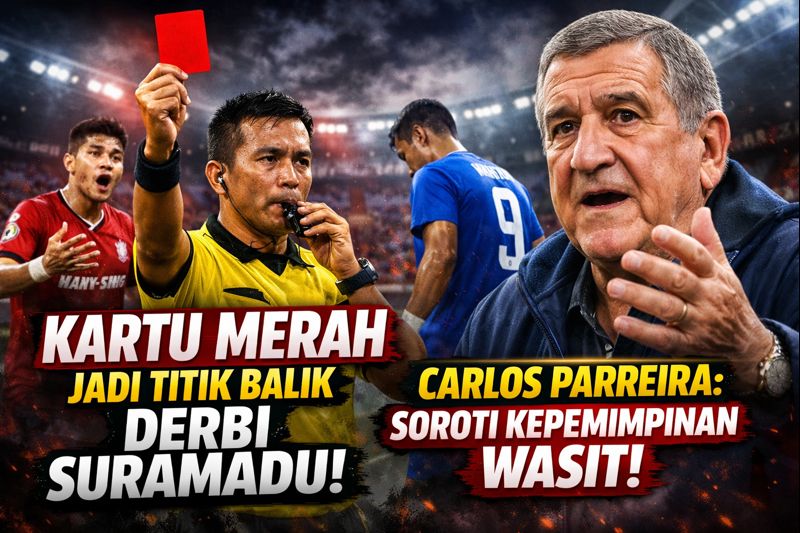 Kartu Merah Jadi Titik Balik Derbi Suramadu, Carlos Parreira Soroti Kepemimpinan Wasit