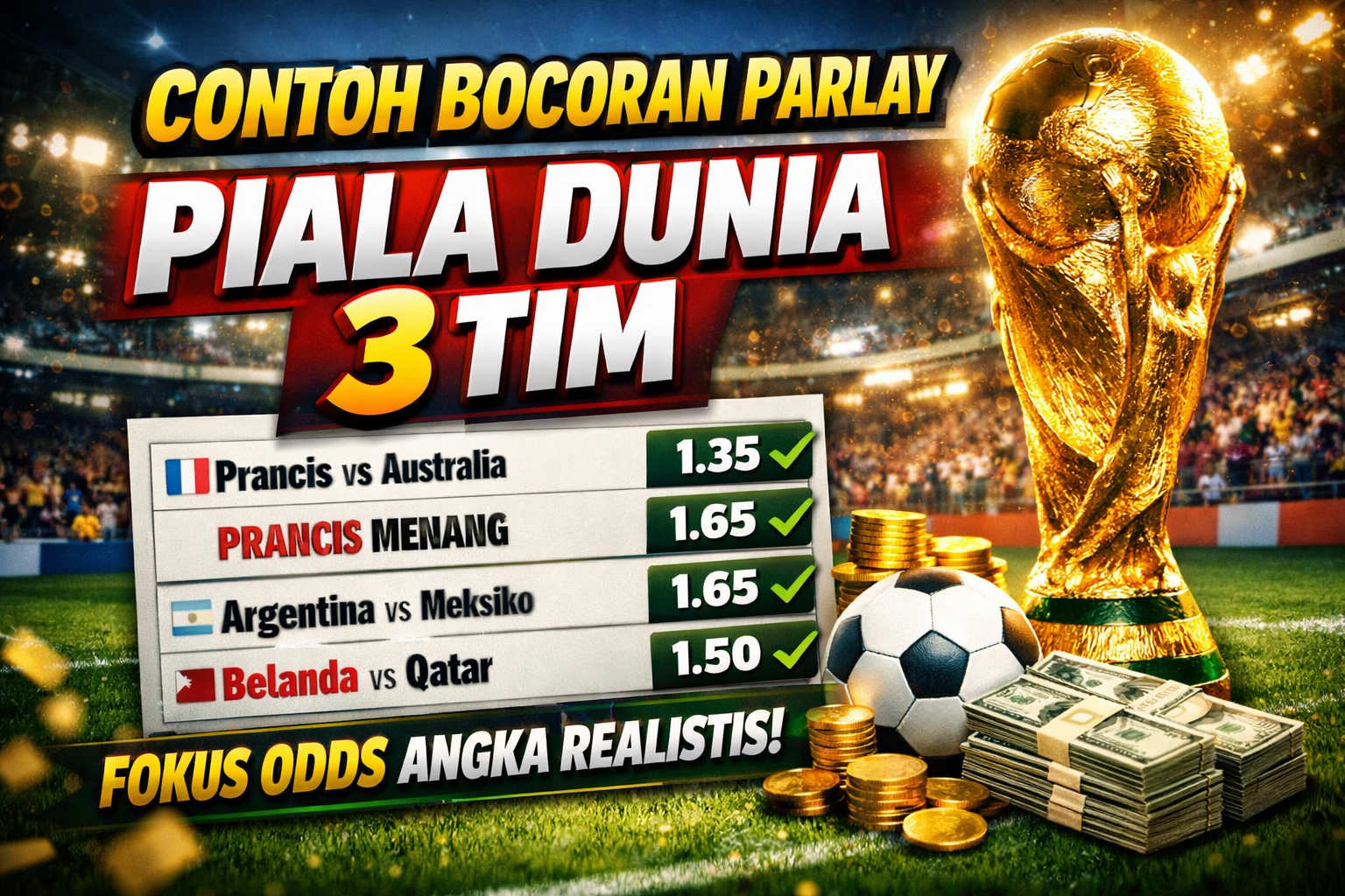 Bocoran Parlay Piala Dunia 3 Tim, Fokus Odds Angka Realistis