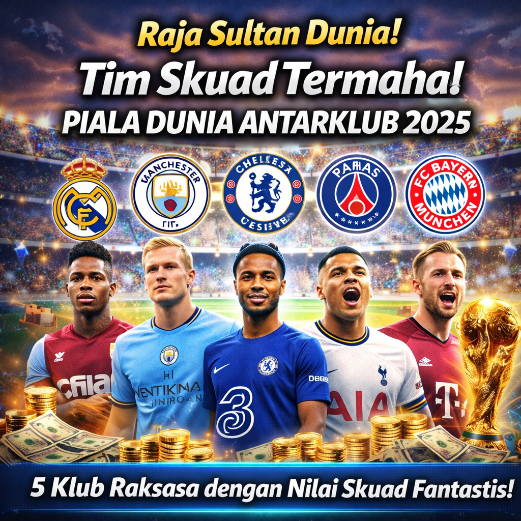 Raja Sultan Dunia! Inilah 5 Tim dengan Skuad Termahal di Piala Dunia Antarklub 2025