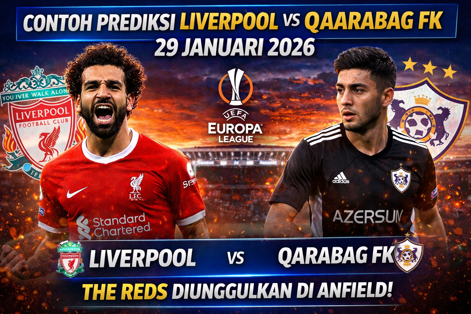 Prediksi Liverpool vs Qarabag FK 29 Januari 2026: The Reds Diunggulkan di Anfield