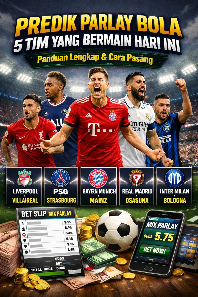 Mixparlay Konten Predik Parlay Bola 5 Tim yang Bermain Hari Ini: Panduan Lengkap dan Cara Pasang