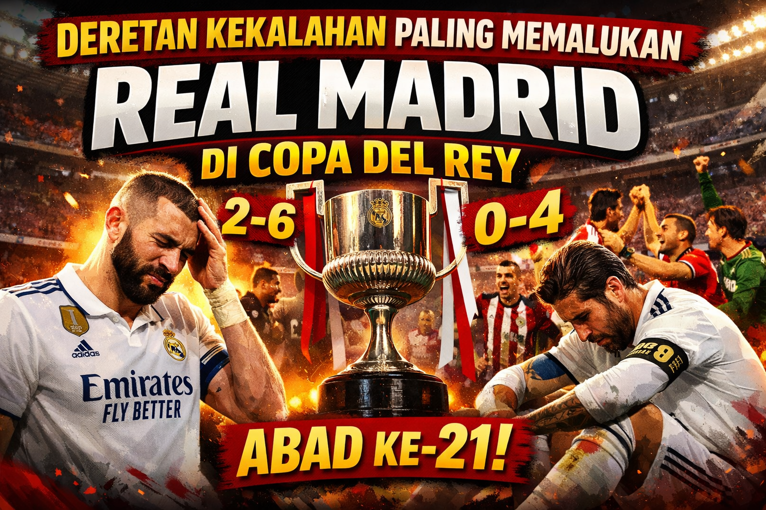 Deretan Kekalahan Paling Memalukan Real Madrid di Copa del Rey Abad ke-21