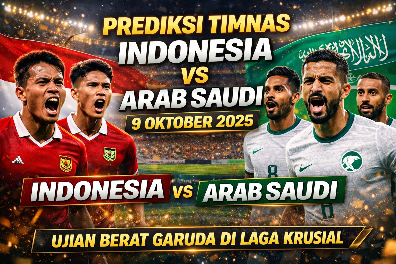 Prediksi Timnas Indonesia vs Arab Saudi 9 Oktober 2025: Ujian Berat Garuda di Laga Krusial