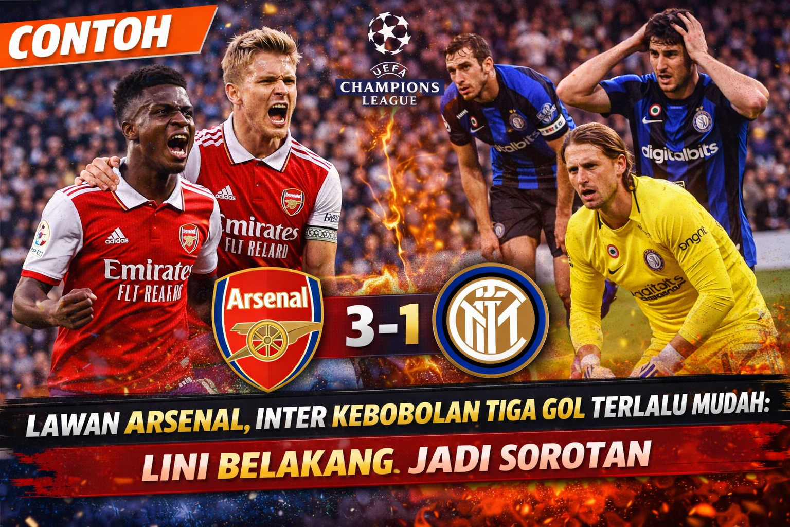 Lawan Arsenal, Inter Kebobolan Tiga Gol Terlalu Mudah: Lini Belakang Jadi Sorotan