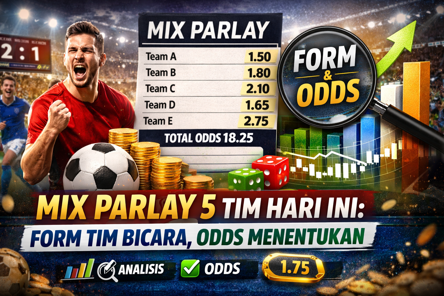 Mix Parlay 5 Tim Hari Ini: Form Tim Bicara, Odds Menentukan