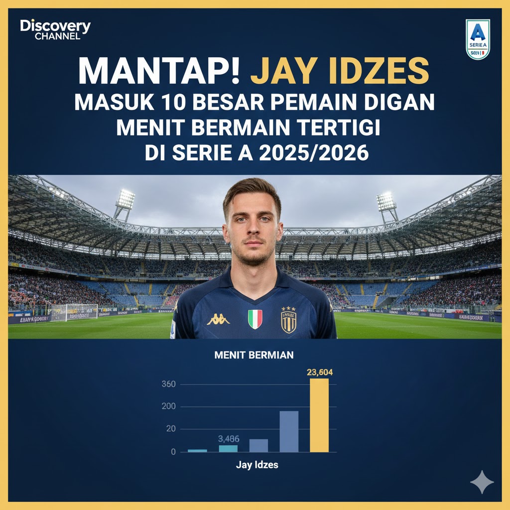 Jay Idzes Masuk 10 Besar Pemain dengan Menit Bermain Tertinggi di Serie A 2025/2026