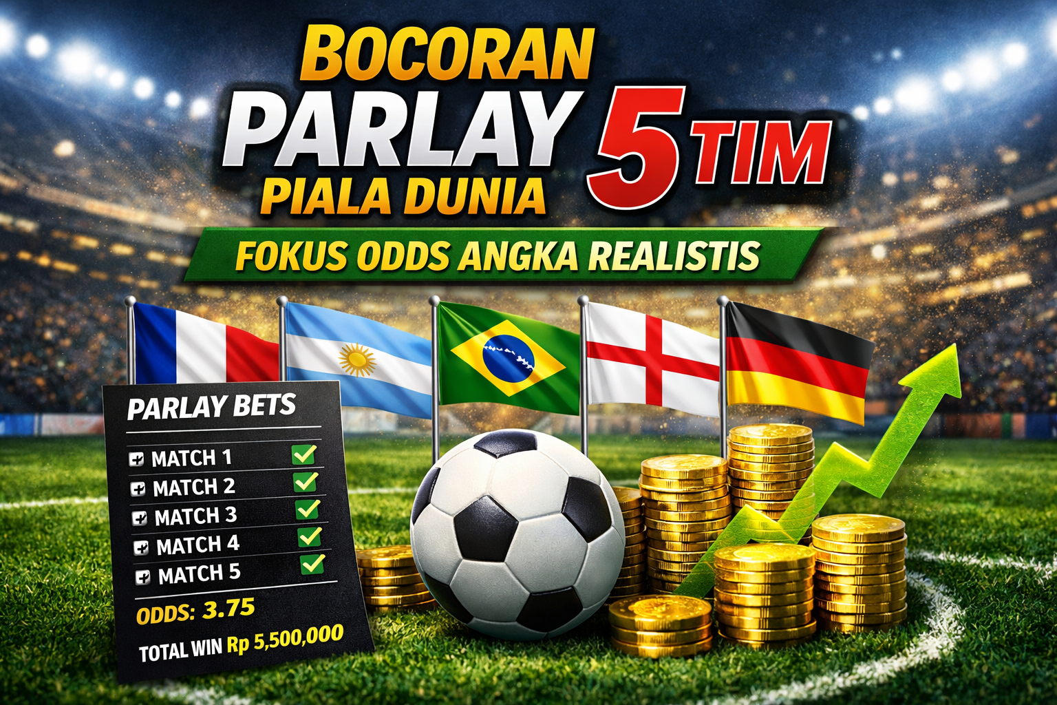 Bocoran Parlay Piala Dunia 5 Tim, Fokus Odds Angka Realistis