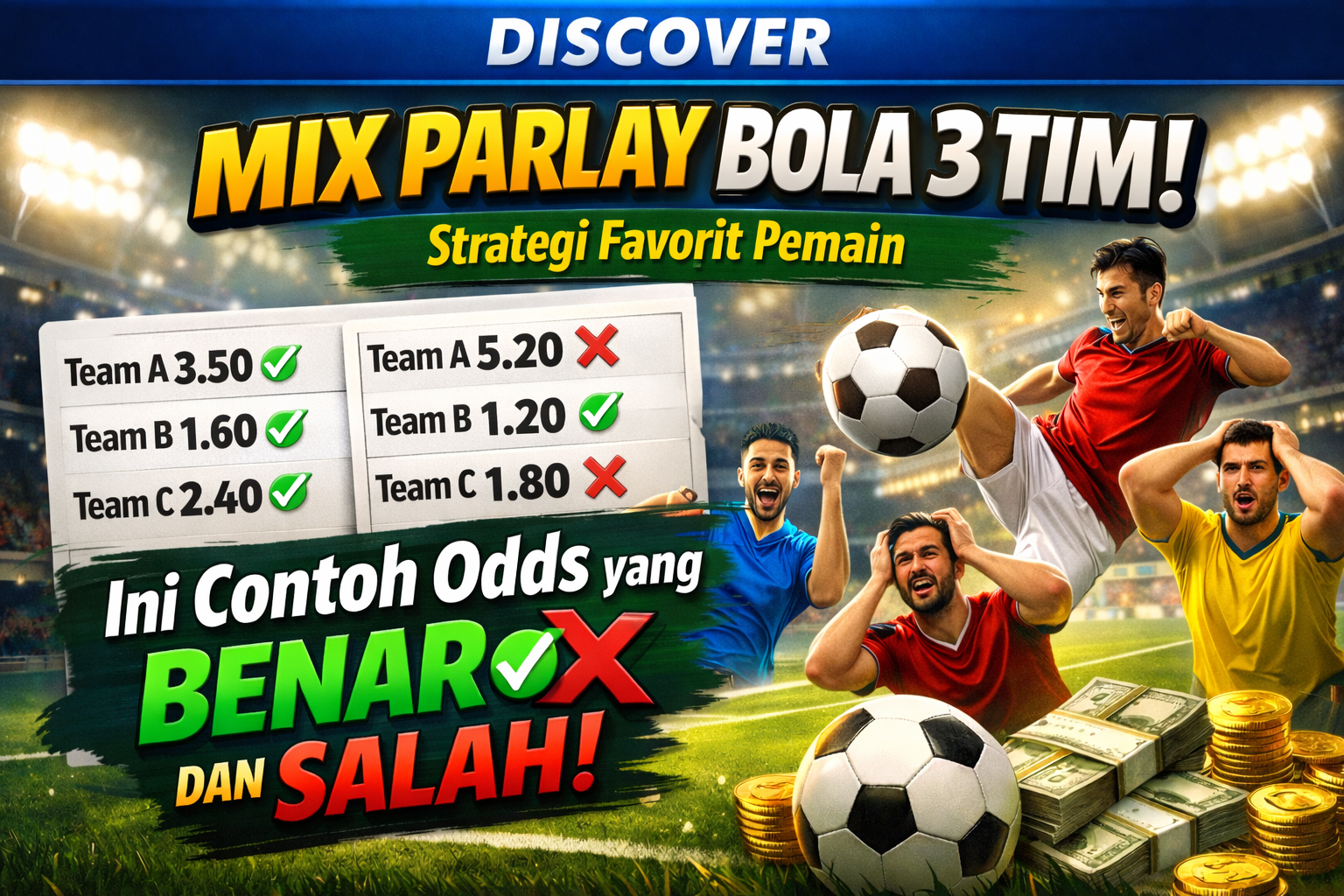 Mix Parlay Bola 3 Tim: Strategi Favorit Pemain, Ini Contoh Odds yang Benar dan Salah