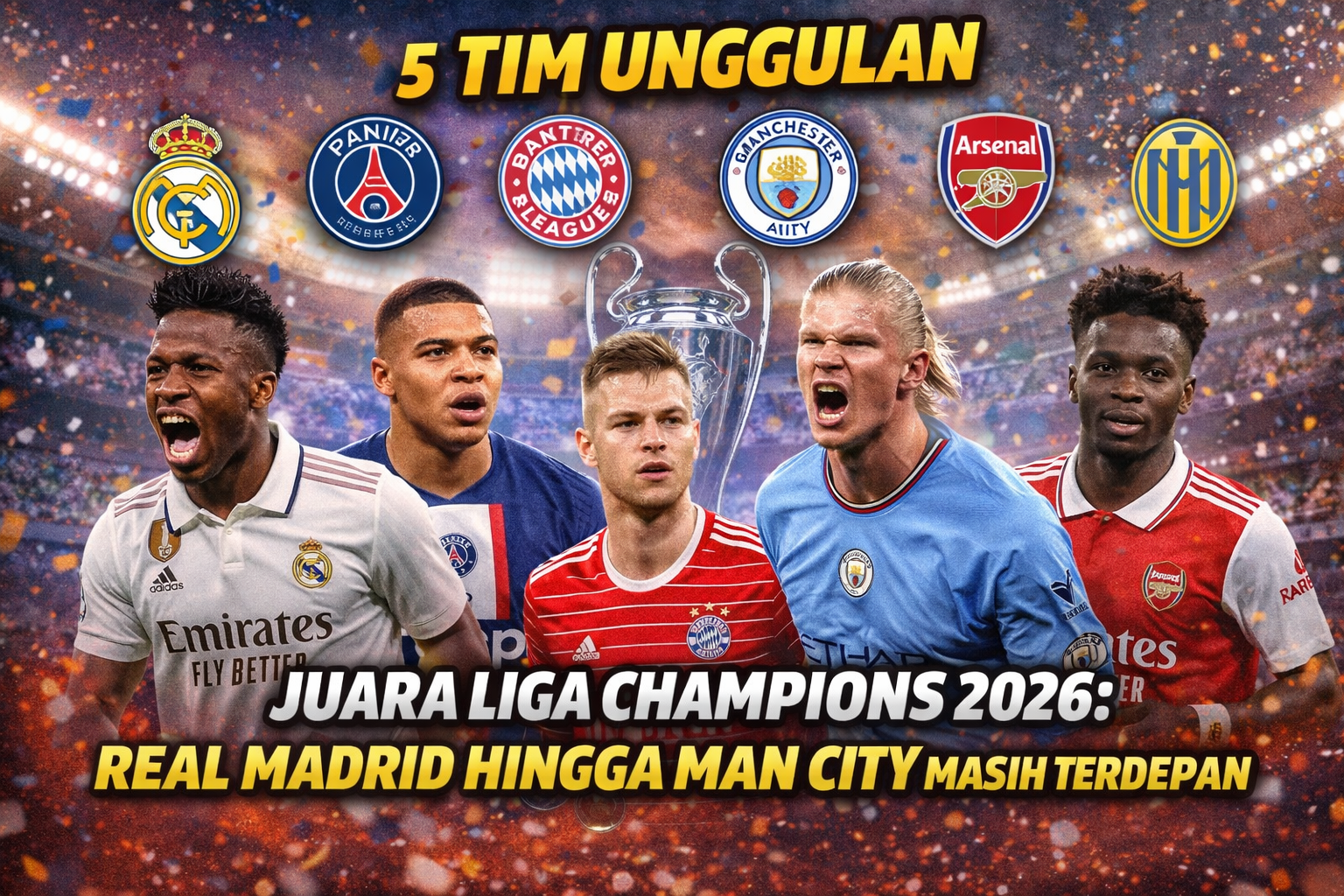 5 Tim Unggulan Juara Liga Champions 2026: Real Madrid hingga Man City Masih Terdepan