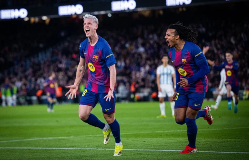 Dani Olmo memecah kebuntuan untuk Barcelona.