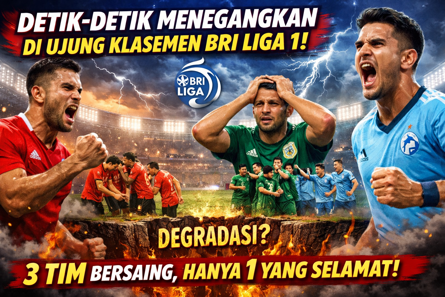 Detik-detik Menegangkan di Ujung Klasemen BRI Liga 1: 3 Tim Bersaing, Hanya 1 yang Selamat!
