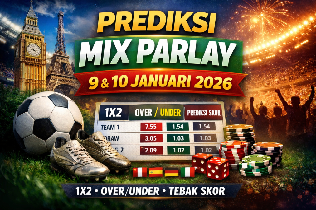 Prediksi Mix Parlay Jitu 9 dan 10 Januari 2026: 1X2, Over/Under, dan Tebak Skor dari Berbagai Liga