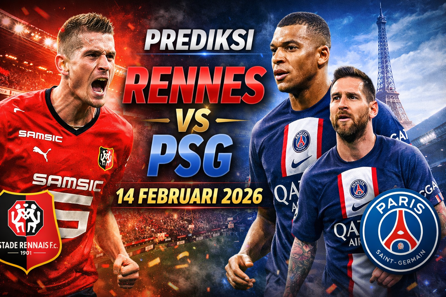 Prediksi Rennes vs PSG 14 Februari 2026: Ujian Berat Tuan Rumah Hadapi Raksasa Ligue 1
