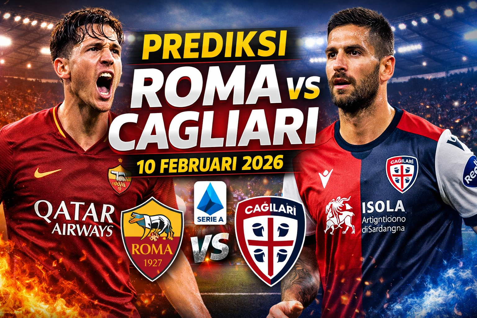 Prediksi Roma vs Cagliari 10 Februari 2026