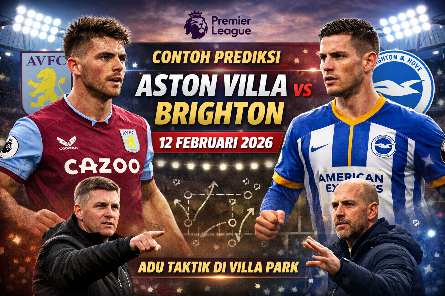 Prediksi Aston Villa vs Brighton 12 Februari 2026: Adu Taktik di Villa Park