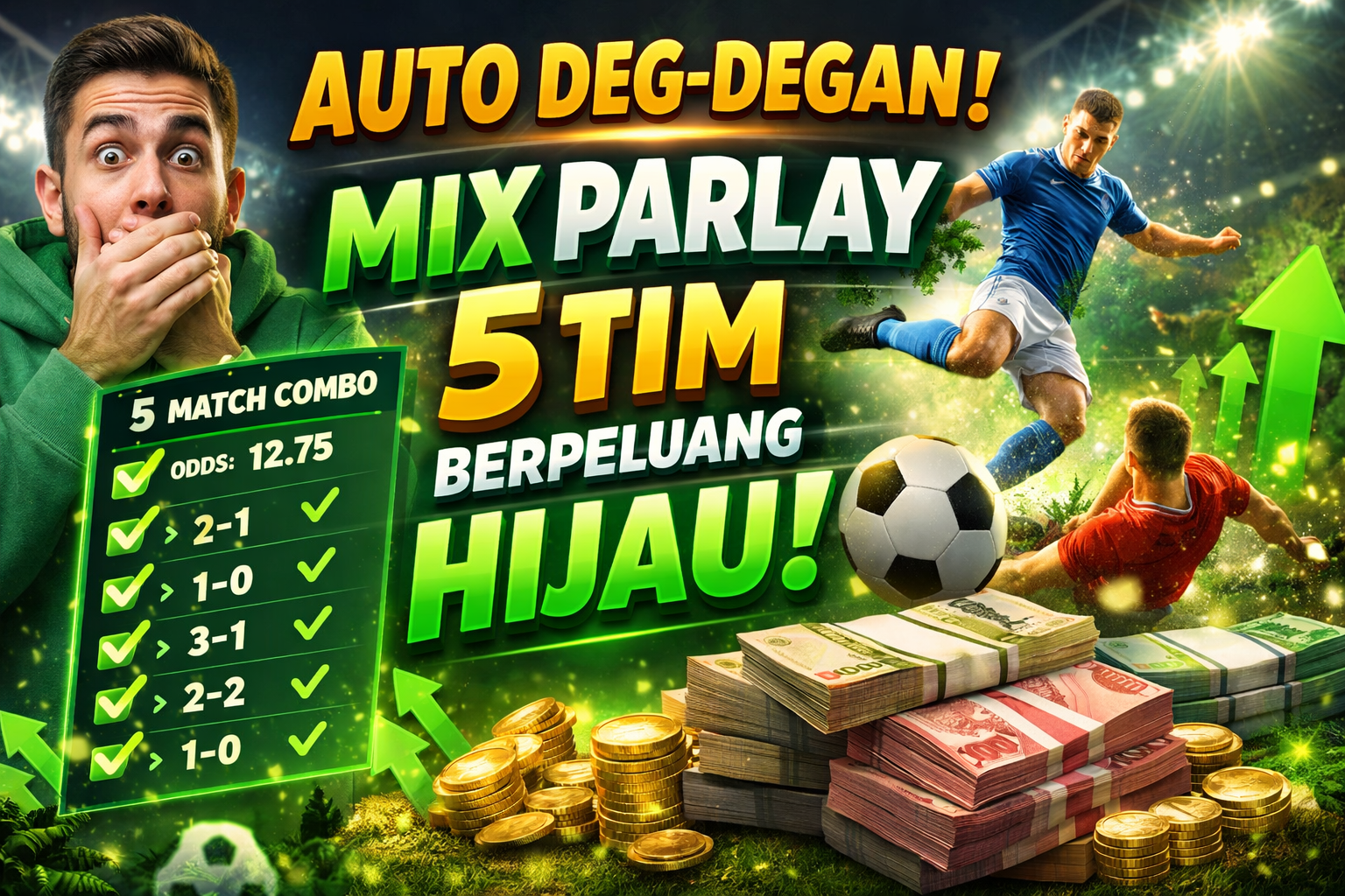 Auto Deg-degan! Mix Parlay 5 Tim Berpeluang Hijau