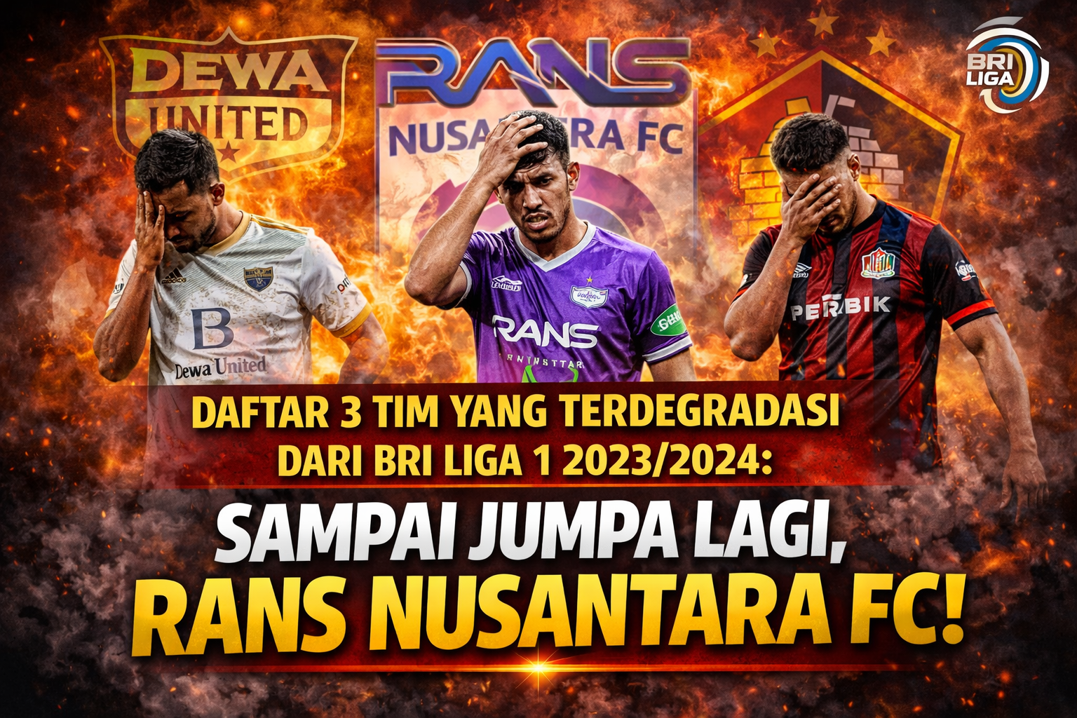 Daftar 3 Tim yang Terdegradasi dari BRI Liga 1 2023/2024: Sampai Jumpa Lagi, RANS Nusantara FC!