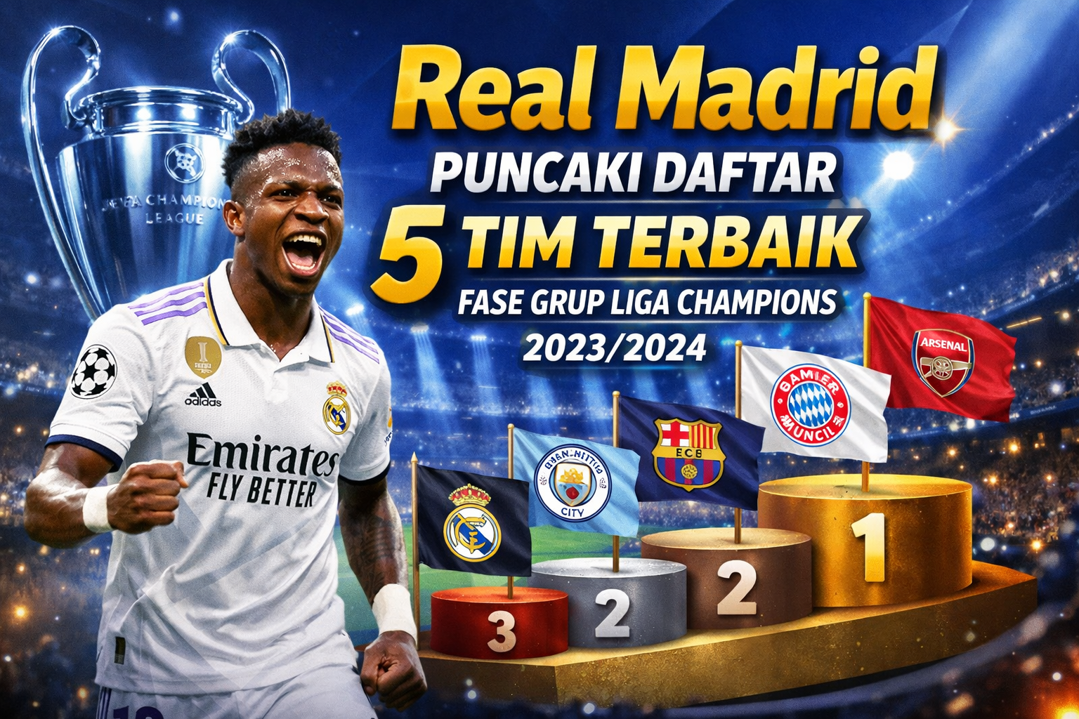 Real Madrid Puncaki Daftar 5 Tim Terbaik Fase Grup Liga Champions 2023/2024