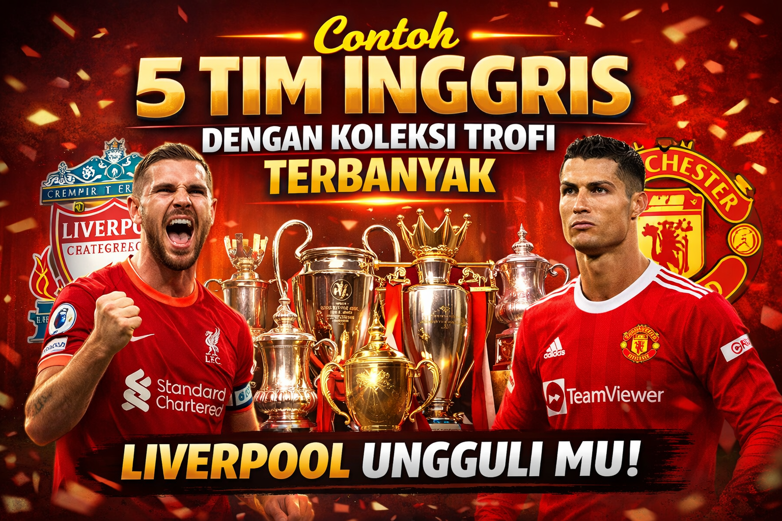 5 Tim Inggris dengan Koleksi Trofi Terbanyak: Liverpool Ungguli MU