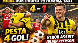 Hasil Dortmund vs Mainz 05: Pesta 4 Gol dan Rekor Assist Julian Ryerson
