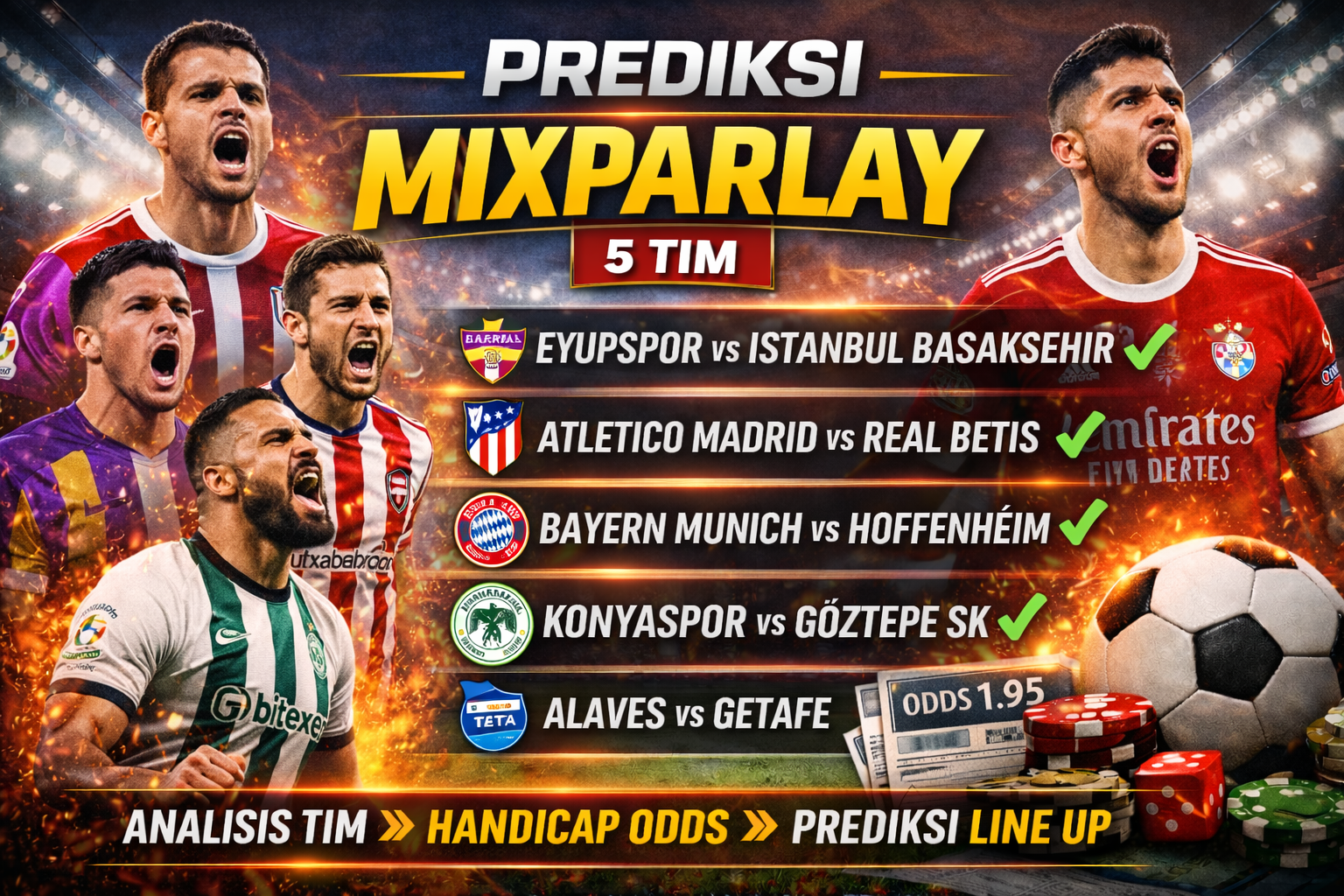 Prediksi MixParlay: Bayern, Atletico, dan Super Lig