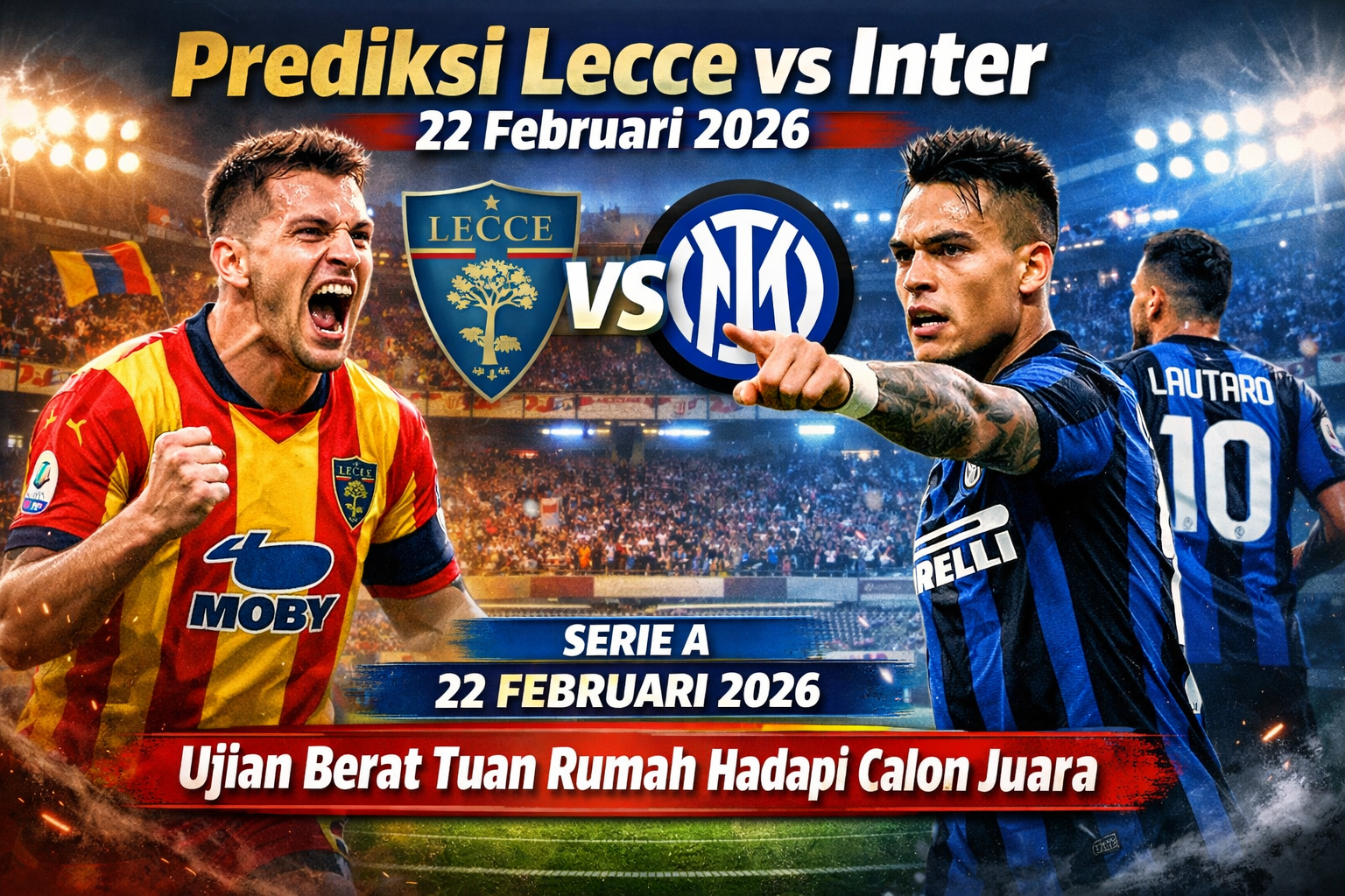 Prediksi Lecce vs Inter 22 Februari 2026: Ujian Berat Tuan Rumah Hadapi Calon Juara