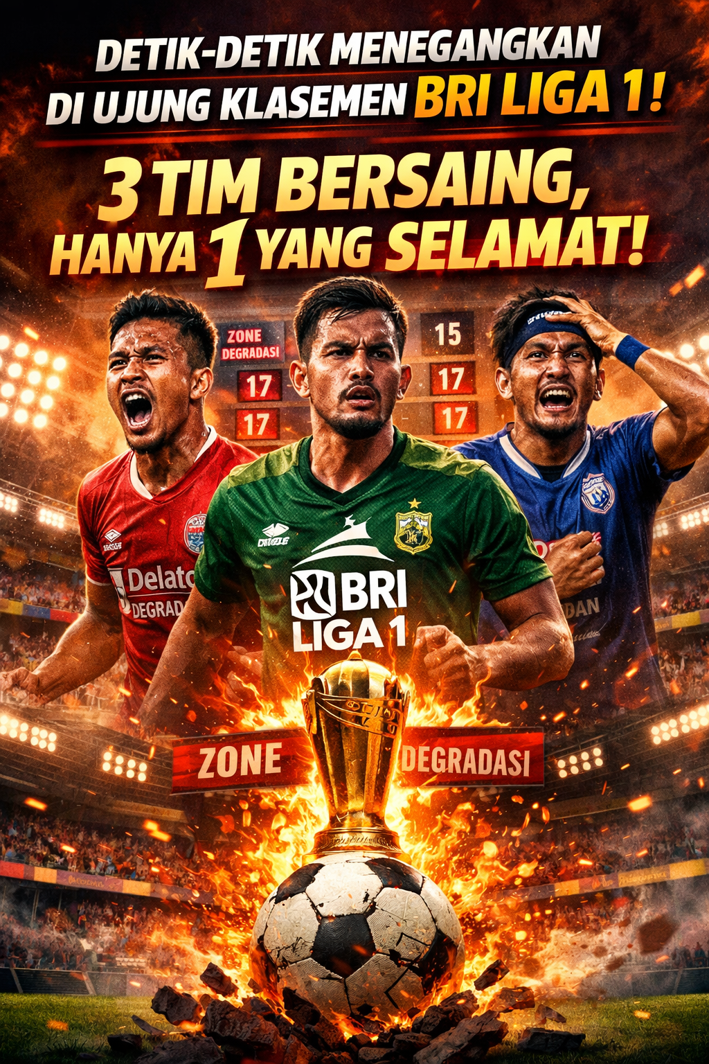 Detik-detik Menegangkan di Ujung Klasemen BRI Liga 1: 3 Tim Bersaing, Hanya 1 yang Selamat!