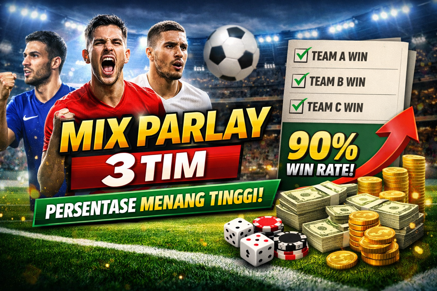 Mix Parlay 3 Tim dengan Persentase Menang Tinggi: Strategi Aman Cari Profit Konsisten