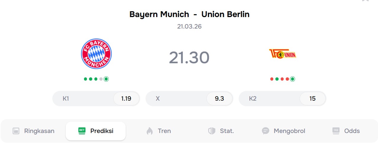 Prediksi Bayern Munich vs Union Berlin di Bundesliga